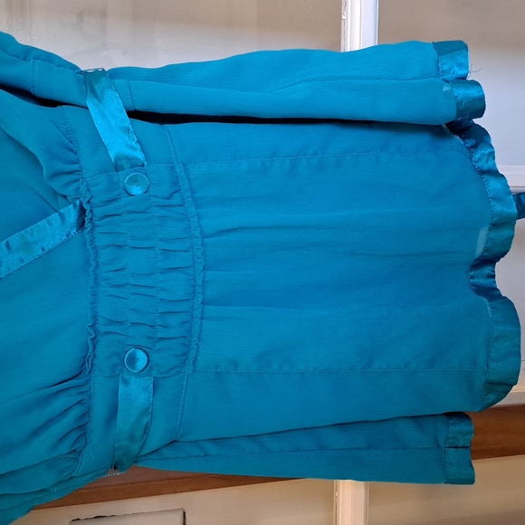 Lane Bryant Women's v-neck blouse teal color size 14/16 - Picture 4 of 12